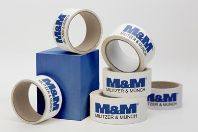 Taśmy klejące z logo Hotmelt, 2 kolory, 720 rolek