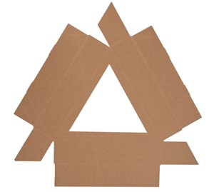 Pudełko karbowane z oknem 3-kątne 410x90mm