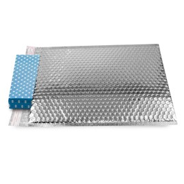 Koperty bąbelkowe metaliczne srebrne G17 100 szt