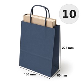 torba papierowa granatowa 180x80x225 mm 10 sztuk