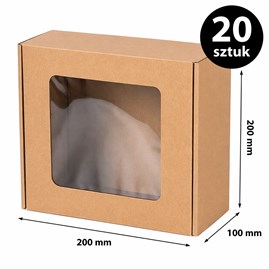 Pudełko ozdobne EKO z okienkiem 200x200x100 mm 20 szt