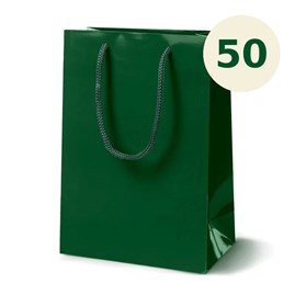 Zielona torba papierowa laminowana 170×70×210 mm 50 sztuk