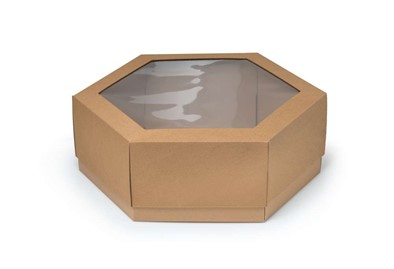 Pudełko karbowane z oknem 450x450x170mm wieczkowe