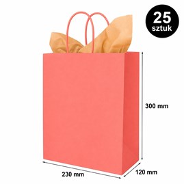 Torba prezentowa 230x120x300 mm jasnoczerwona 25 szt
