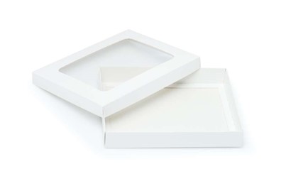Pudełko ozdobne białe 195x155x30mm z oknem