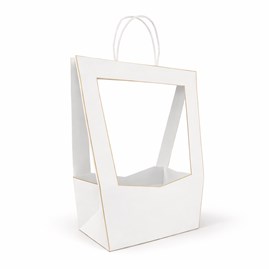 Torba prezentowa na doniczki 120x100x350 mm biała