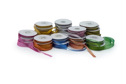 Wstążka brokatowa 6mm złota 32m WB7014