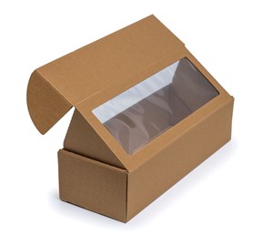 Pudełko ozdobne EKO karbowane z oknem 400x150x100mm F427