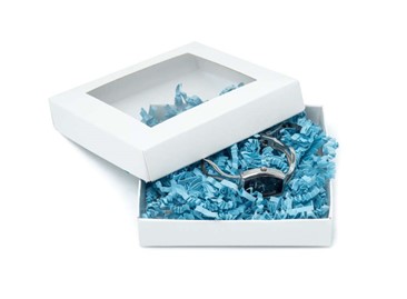 Pudełko ozdobne białe 105x105x20mm z oknem