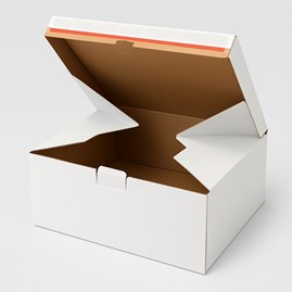 Biały karton wykrojnikowy 400x260x250 mm z automatycznym dnem
