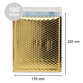 Koperty bąbelkowe metaliczne C13 złota 100szt