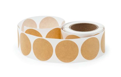 Naklejki okrągłe EKO - JASNY - KRAFT Fi35mm 250szt