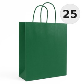 torba papierowa zielona 180x80x225 mm 25 sztuk