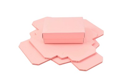 Zestaw pudełek ozdobnych S 140x100x47mm Różowe, 10 sztuk