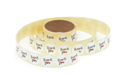 Naklejki okrągłe Białe Fi30mm Thank You 9 - 200szt