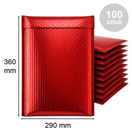 Koperty bąbelkowe metaliczne H18 czerwone 100szt