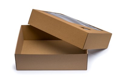 Pudełko karbowane wieczkowe 400x310x120mm z oknem