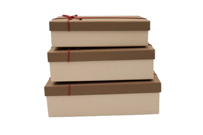 Zestaw pudełek - prostokątne z rzemykiem (3 szt.)