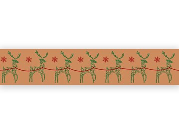 Taśma Świąteczna Papierowa Zielony Jelonek 48mm/50m