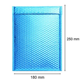 Koperta bąbelkowa metaliczna D14 180x250mm Błękitna