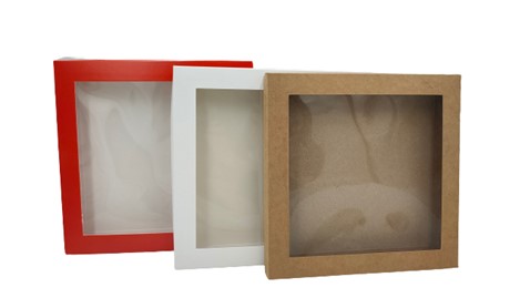 Pudełko ozdobne kraft 210x210x20mm z oknem
