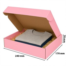 Różowy karton fasonowy 240x170x70 mm – opakowanie na kosmetyki, biżuterię i akcesoria