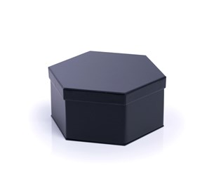 Czarne sześciokątne pudełko ozdobne 200x170x90mm ze zdejmowaną pokrywą