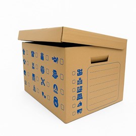 Gruby karton z uchwytami 460x330x290mm wytrzymały do transportu