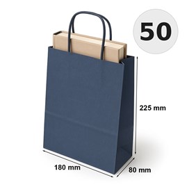 torba papierowa granatowa 180x80x225 mm 50 sztuk