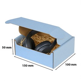 Niebieskie pudełko prezentowe fasonowe 150x100x50 mm – solidne i estetyczne