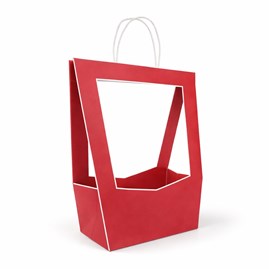 Torba prezentowa na doniczki 120x100x350 mm czerwona