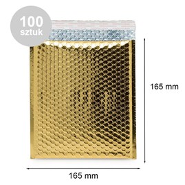 Koperty bąbelkowe metaliczne złote CD 100 sztuk