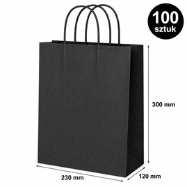 Torba prezentowa 230x120x300 mm ciemnoszara 100 szt