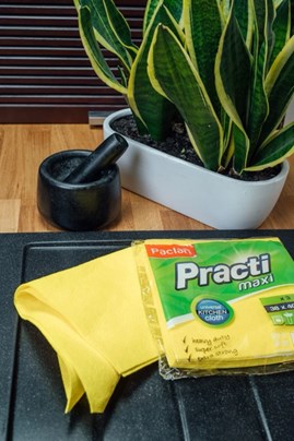 Practi Maxi – żółte ściereczki z wiskozy, 3 sztuki, perforowane