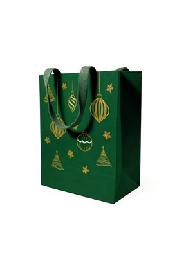 torba prezentowa, torba świąteczna, torba papierowa, torba kraft, torba zielona