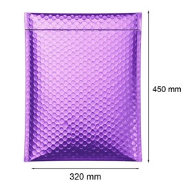 Koperta bąbelkowa metaliczna purpurowa K20