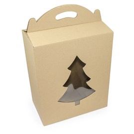 Pudełko karbowane z oknem F217 300x180x350mm (CHOINKA) EKO