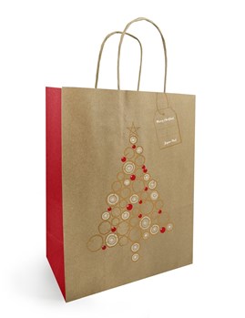 Torba świąteczna KRAFT 260x120x320mm CHOINKA