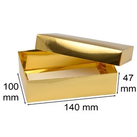 Pudełko Laminowane 140x100x47mm Złote A6