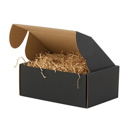 pudełko fasonowe czarne, karton 365x205x155, opakowanie fala E, karton prezentowy, karton premium