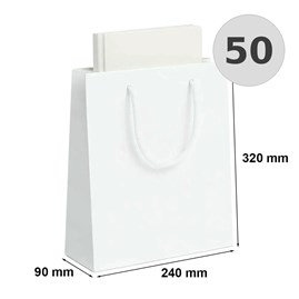 Torby białe laminowane 240x90x320 mm torby prezentowe 50 szt