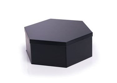Czarne pudełko ozdobne sześciokątne składane prezentowe 355x310x125mm