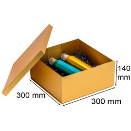 Pudełko Prezentowe z wiekiem 300x300x140 złoty składane opakowanie