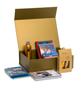 Pudełko Magnetyczne Złote 350x250x100mm Opakowanie Prezentowe Premium