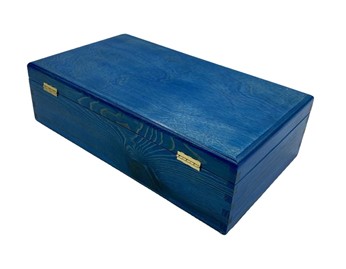 Drewniane pudełko na wino K-982 EX Niebieskie