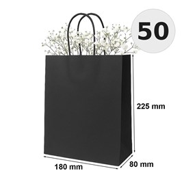 torba papierowa czarna 180x80x225 mm 50 sztuk