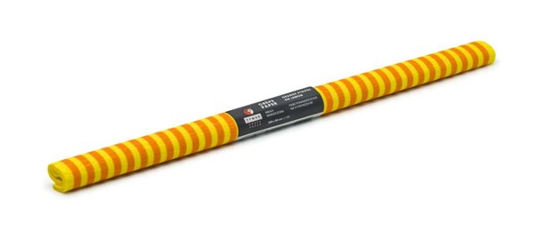 Bibuła Marszczona 50x200cm Paski Żółto-pomarańcz.