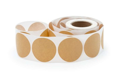 Naklejki okrągłe EKO - JASNY - KRAFT Fi50mm 250szt