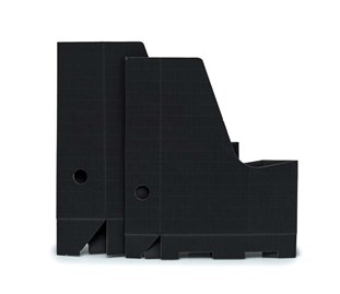 Karbowany pojemnik na dokumenty A4 / 90mm Czarny