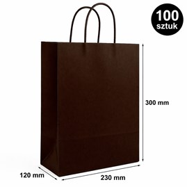 Torba prezentowa 230x120x300 mm czekoladowa 100 szt